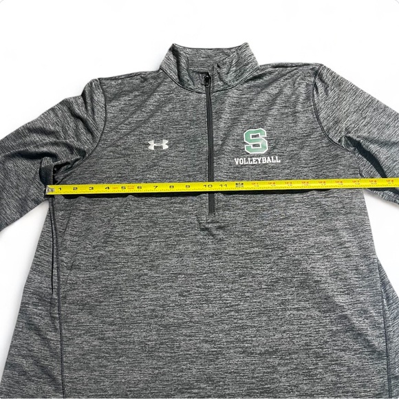 Under Armour Gray Quarter-Zip Pullover S Logo Volleyball HeatGear Loose Fit XL - Picture 8 of 13